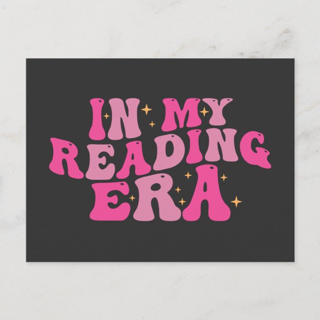 Retro Groovy In My Reading Era  Holiday Postcard (Front)