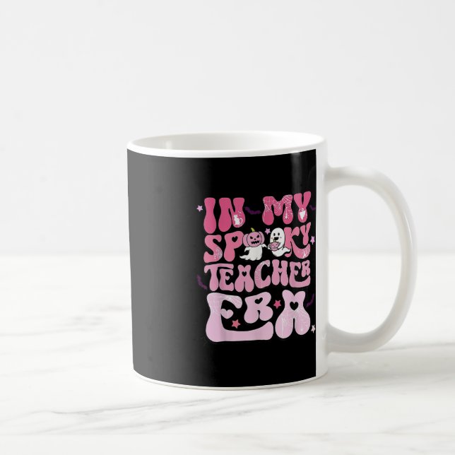 Retro Groovy In My Spooky Teacher Era Fun Hallowee Coffee Mug (Right)