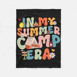 Retro Groovy In My Summer Camp Era Summer Camp Cam Fleece Blanket
