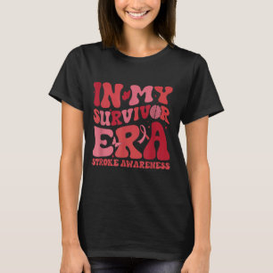 Retro Groovy In My Survivor Era Red Ribbon Stroke T-Shirt