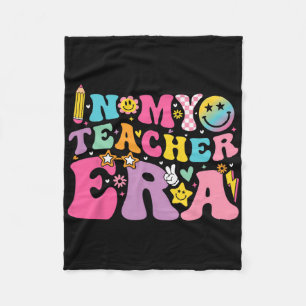 Retro Groovy In My Teaching Era Best Teacher Appre Fleece Blanket