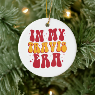 Retro Groovy In My Travis Era  Ceramic Tree Decoration
