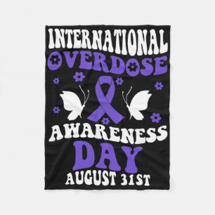 Retro Groovy International Overdose Awareness Day  Fleece Blanket