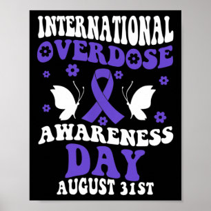 Retro Groovy International Overdose Awareness Day Poster