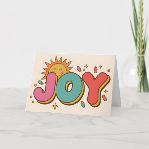 Retro Groovy Joy Merry Christmas Holiday Card