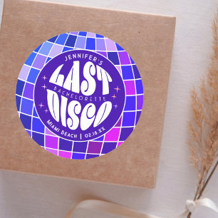 Retro Groovy Last Disco Bachelorette Weekend Party Classic Round Sticker