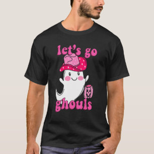 Retro Groovy Let's Go Ghouls Floral Ghost Hippie H T-Shirt