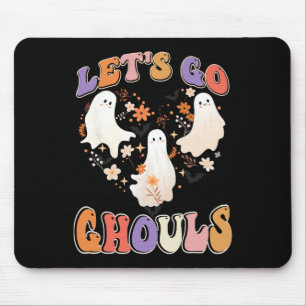 Retro Groovy Let's Go Ghouls Fun Halloween Couples Mouse Mat