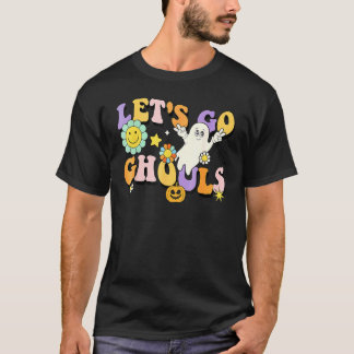 Retro Groovy Let's Go Ghouls Halloween Ghost Boo T-Shirt