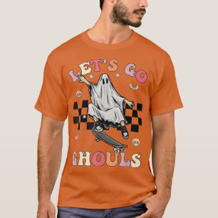 Retro Groovy Let's Go Ghouls Halloween Ghost Costu T-Shirt