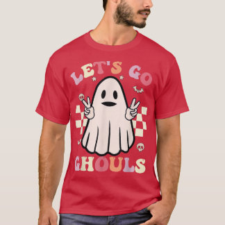 Retro Groovy Let's Go Ghouls Halloween Ghost Costu T-Shirt
