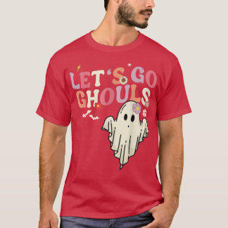 Retro Groovy Let's Go Ghouls Halloween Ghost Funny T-Shirt