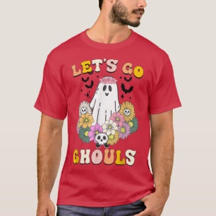 Retro Groovy Let's Go Ghouls Halloween Ghost Outfi T-Shirt