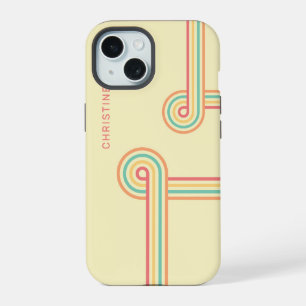 Retro Groovy Line Art iPhone 15 Case