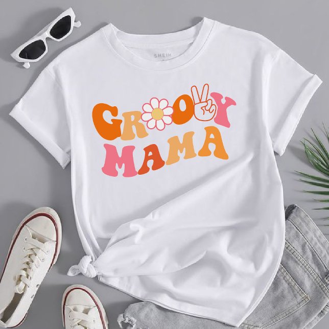 retro groovy mama First Birthday Matching  T-Shirt (Creator Uploaded)