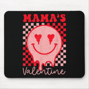 Retro Groovy Mama Is My Valentine Cute Heart Boys Mouse Mat