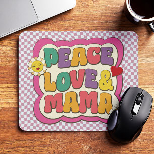 Retro Groovy Mama Quote Typography Mother's Day Mouse Mat