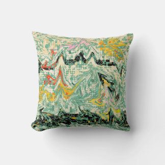 Retro Groovy Marbled Swirl Abstract Pattern Cushion