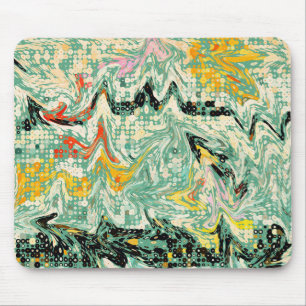 Retro Groovy Marbled Swirl Abstract Pattern Mouse Mat
