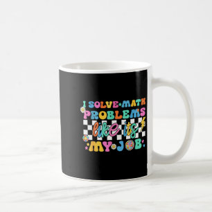 Retro Groovy Math Teacher Funny Back To School Gif Coffee Mug