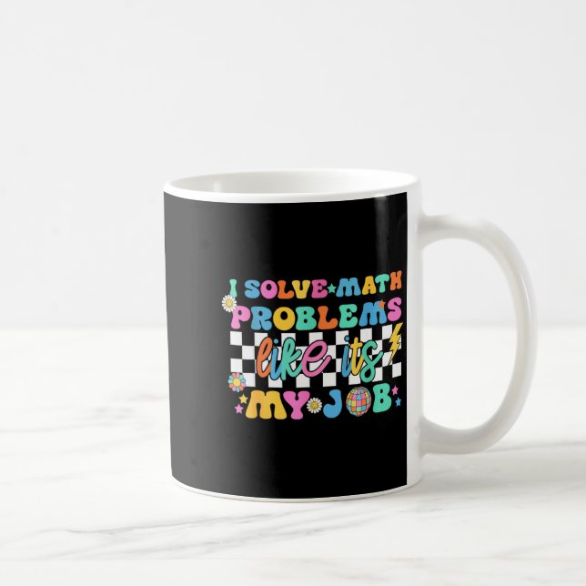 Retro Groovy Math Teacher Funny Back To School Gif Coffee Mug (Right)