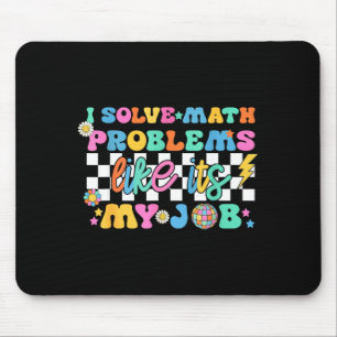 Retro Groovy Math Teacher Funny Back To School Gif Mouse Mat