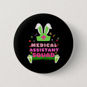 Retro Groovy Medical Istant Squad Bunny Ear Flower 6 Cm Round Badge