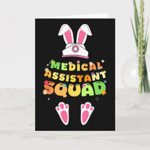Retro Groovy Medical Istant Squad Bunny Ear Flower Card