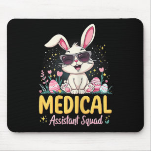 Retro Groovy Medical Istant Squad Bunny Ear Flower Mouse Mat