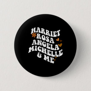 Retro Groovy Melanin Pride Harriet Rosa Angela Mic 6 Cm Round Badge