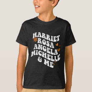 Retro Groovy Melanin Pride Harriet Rosa Angela Mic T-Shirt