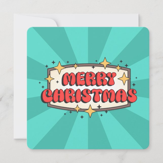 Retro groovy merry christmas text  (Front)