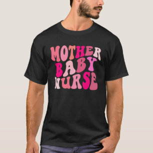 Retro Groovy Mother Baby Nurse Squad Happy Valenti T-Shirt