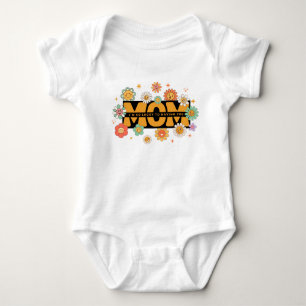 Retro Groovy Mum Flowers - Toddler & Baby Design Bodysuit
