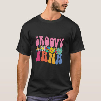 Retro Groovy Nana Daisy Flower Gifts For Mother s  T-Shirt
