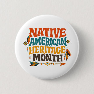 Retro Groovy Native American Heritage Month 6 Cm Round Badge