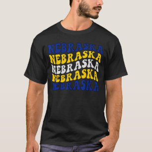 Retro Groovy Nebraska State Home Girl I Love Monta T-Shirt