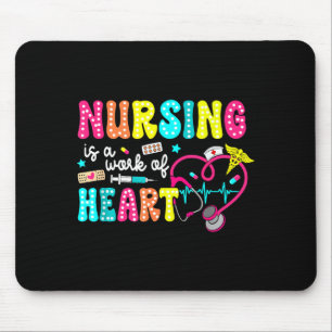 Retro Groovy Nursing Is A Work Of Heart Funny Nurs Mouse Mat
