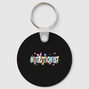 Retro Groovy Nutritionist Bunny Ear Funny Easter G Key Ring