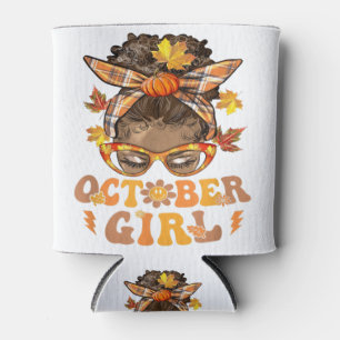 Retro Groovy October Girl Messy Bun Halloween Than Can Cooler