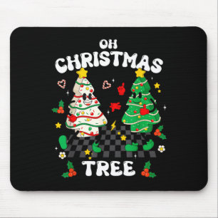 Retro Groovy Oh Christmas Tree Cake Pajamas Xmas K Mouse Mat