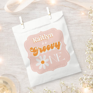 Retro Groovy One Girls 1st Birthday Favour Bags