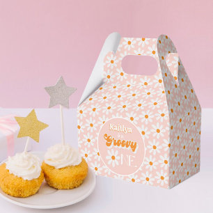 Retro Groovy One Girls 1st Birthday Favour Box