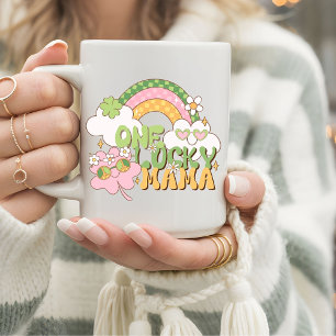 Retro Groovy One Lucky Mama St. Patrick’s Day Coffee Mug