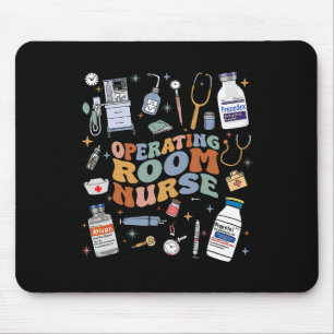 Retro Groovy Operating Room Nurse Or Nursing Schoo Mouse Mat