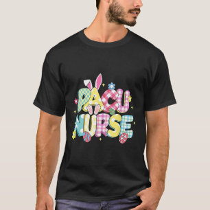 Retro Groovy Pacu Nurse Bunny Ear Funny Easter Gif T-Shirt