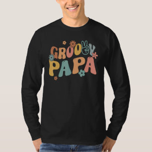 Retro Groovy Papa Flower Power Hippie Family Groov T-Shirt