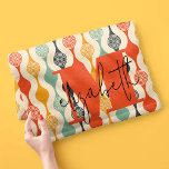 Retro Groovy Pattern Fleece Blanket<br><div class="desc">Your monogram and first name highlight a retro mod circle pattern in a groovy colour palette,  this fleece blanket is fun for you,  your kids,  college dorm rooms or give as a gift. (You can remove the monogram and first name,  just leave the personalisation blank.)</div>