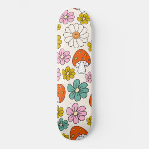 Retro Groovy Patterns 70s-60s-80s Skateboard