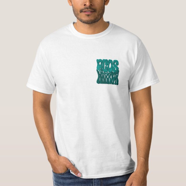 Retro Groovy PCOS WARRIOR Teal Ribbon Awareness T-Shirt (Front)
